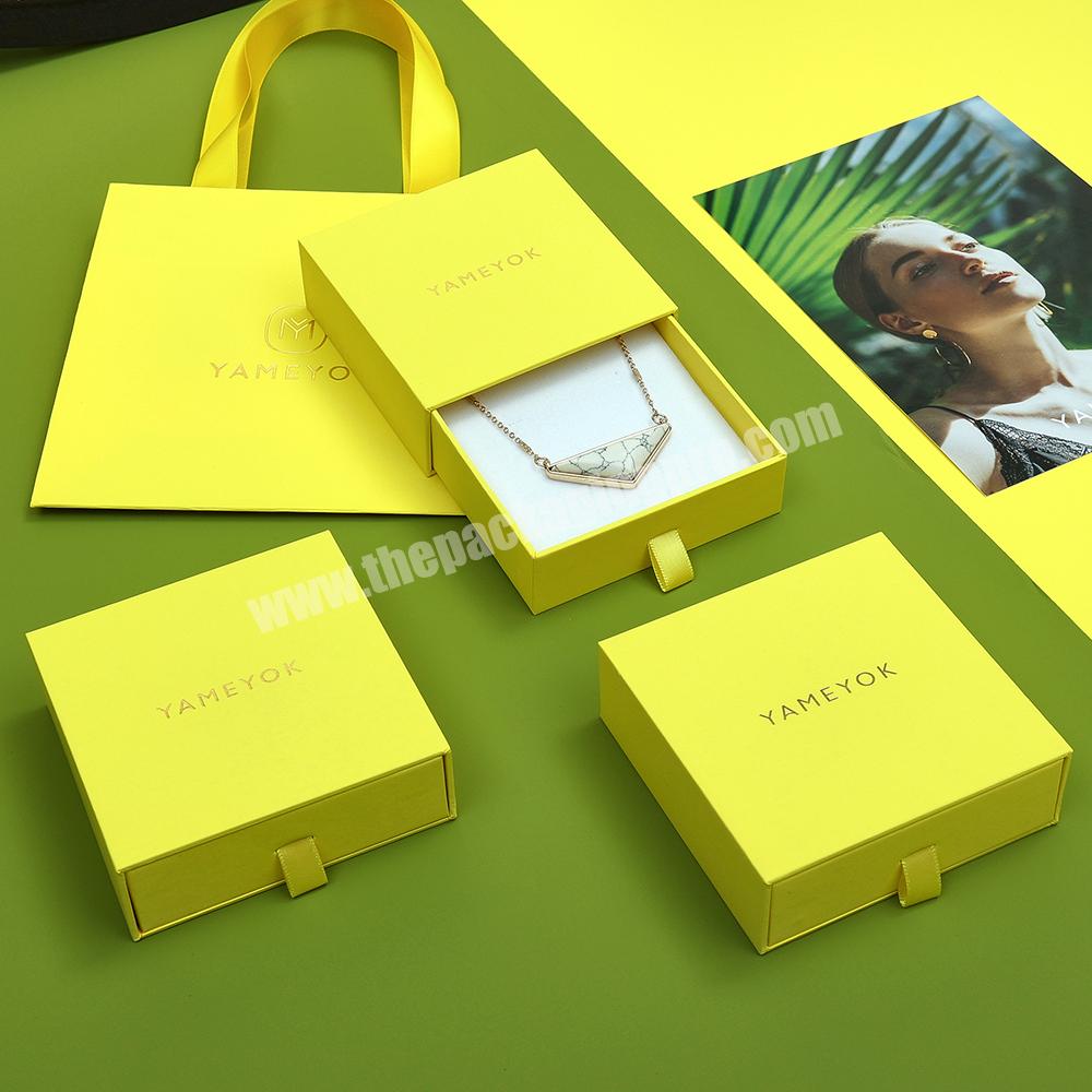 Custom Small Paper Cardboard Drawer Ring Necklace Earring Packaging Jewelry Box with Logo Printed