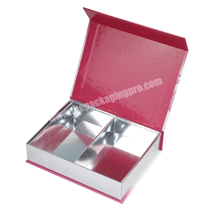 Custom Square Collapsible Rigid Pink Flap Cardboard Paper Folding Magnetic Closure Gift Box private label packaging box