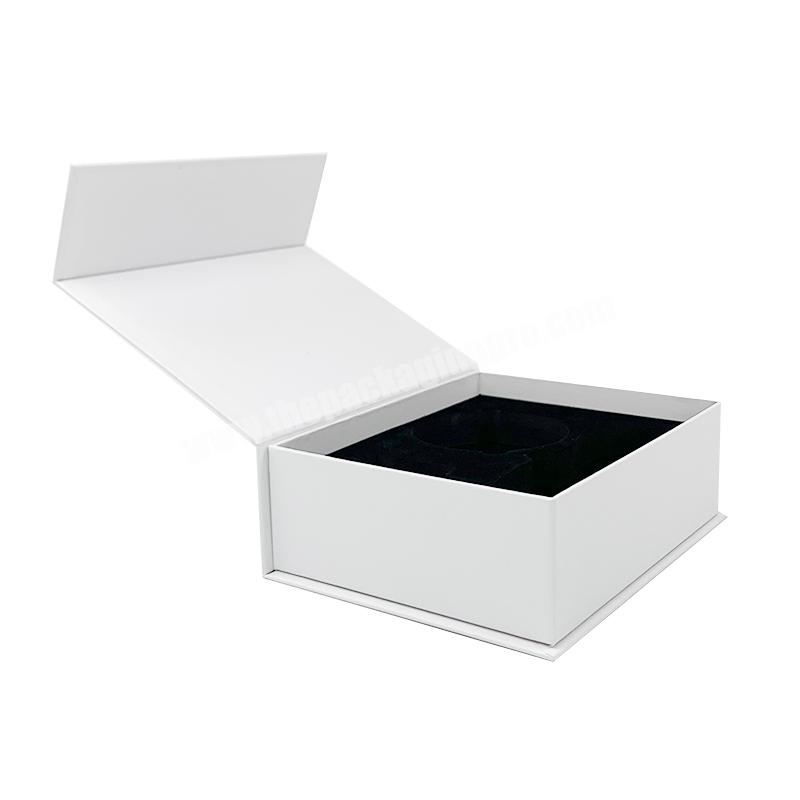 Custom White Cardboard Eye Shadow Cosmetic Extension Wig Paper Packaging Magnetic Gift Box With Ribbon