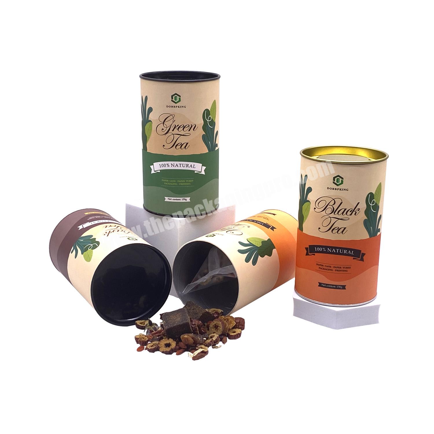 Custom airtight food cardboard round cylinder foil liner packaging tube paper cans for pet food