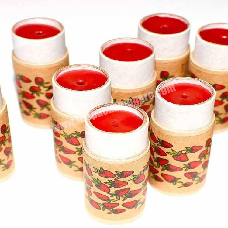 Custom biodegradable 15g twist-up cosmetic cute tube packaging make your own lipstick paper container