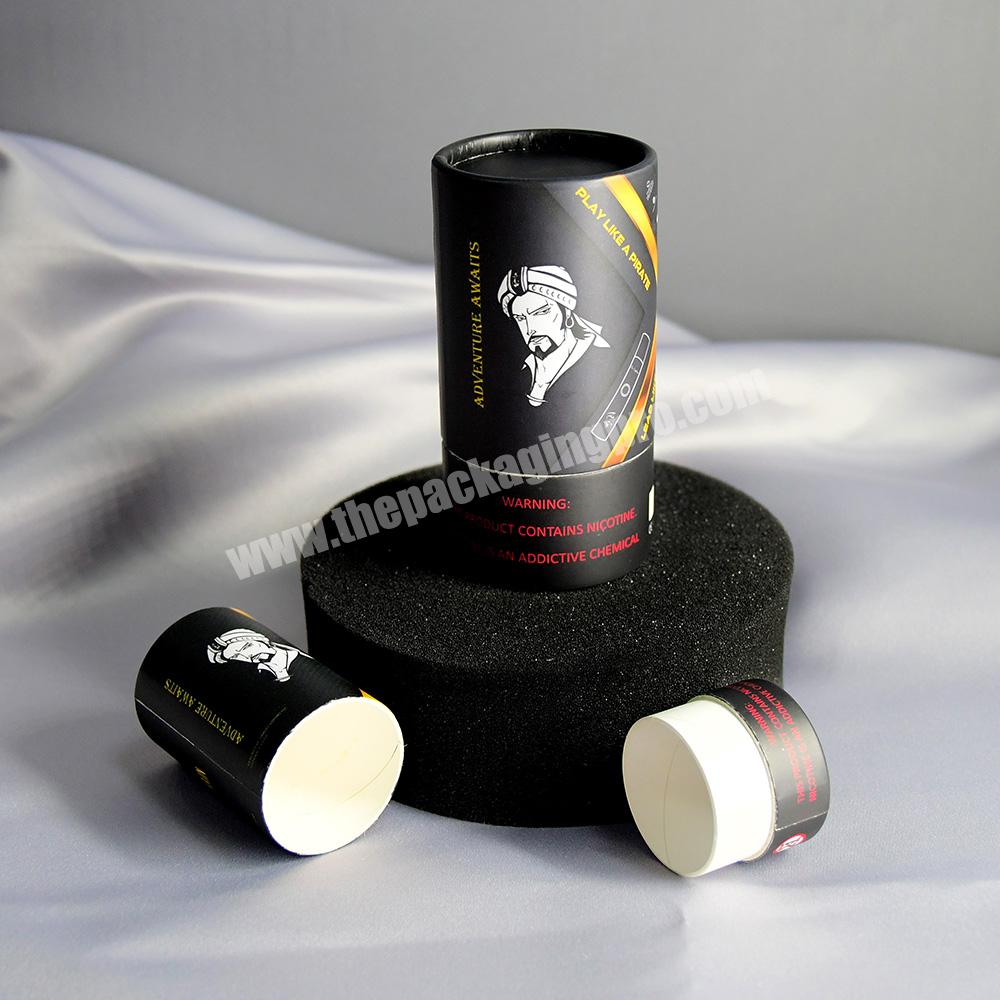 Custom black cylinder custom logo tube paper packaging box perfume paper tube for essential oil