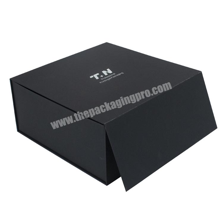 Custom black kraft paper foldable gift boxes packaging recycled rigid paper box for Skin care product
