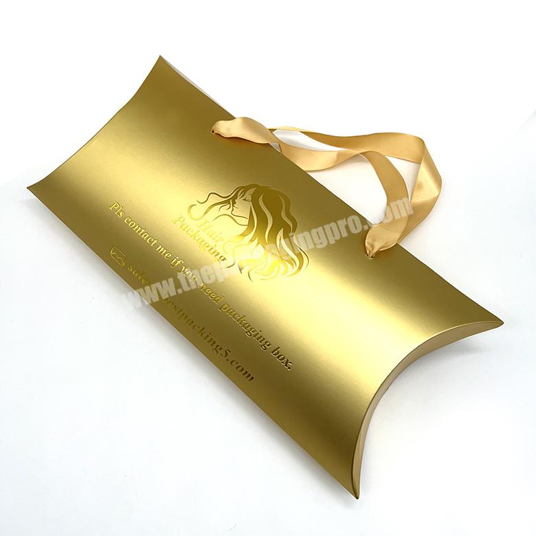 Custom christmas gold pillow shape candy packaging gift box with gold art work