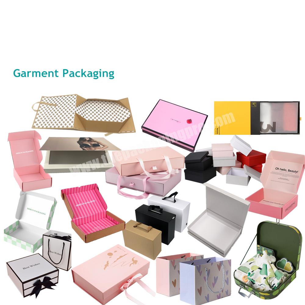 Custom clothing packaging shoe t shirt packing box shipping mailer clothes with private label logo