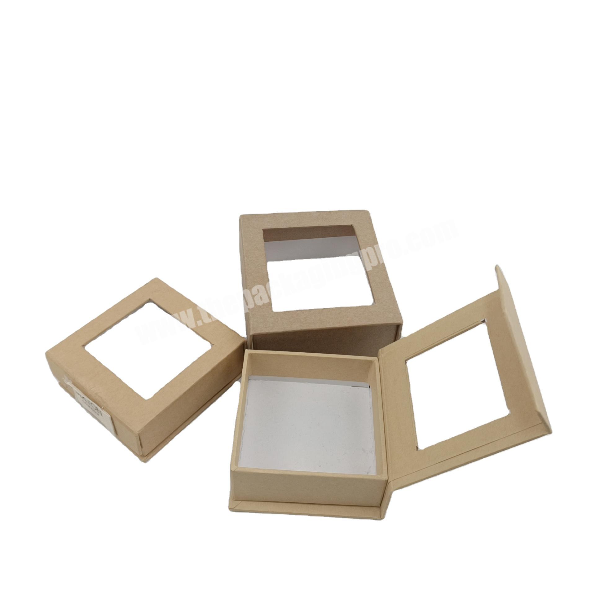 Custom design brown Kraft paper cardboard small jewelry packaging box