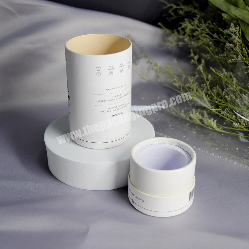 Custom eco-friendly cosmetics biodegradable paper packaging tube box round cardboard cylinder for perfumes fragrance packing