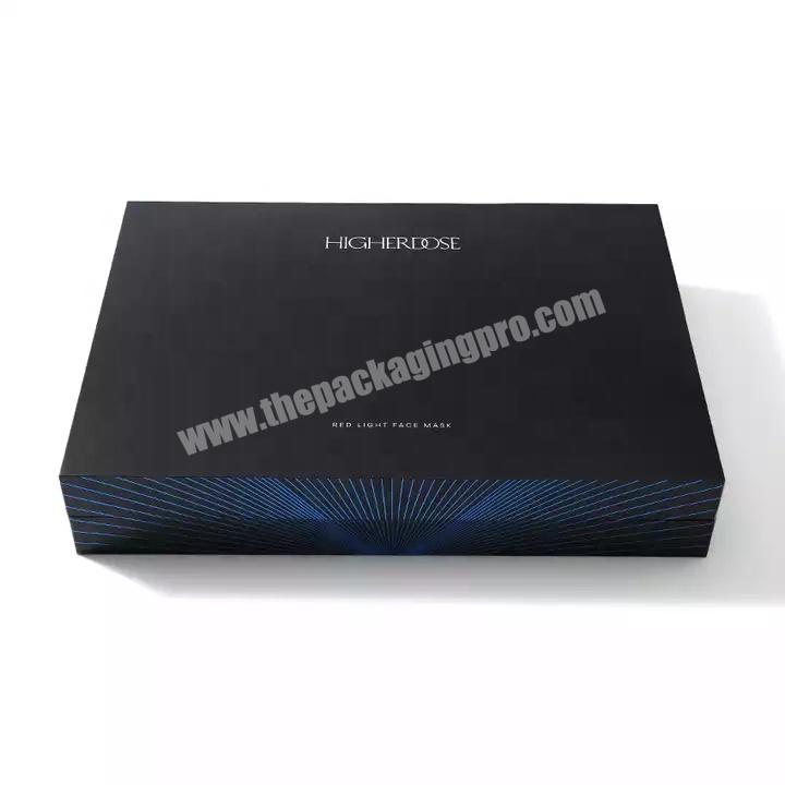 Custom high quality luxury gold foil stamping Rigid Paper Cardboard Cosmetic gift box packaging set with EVA foam insert