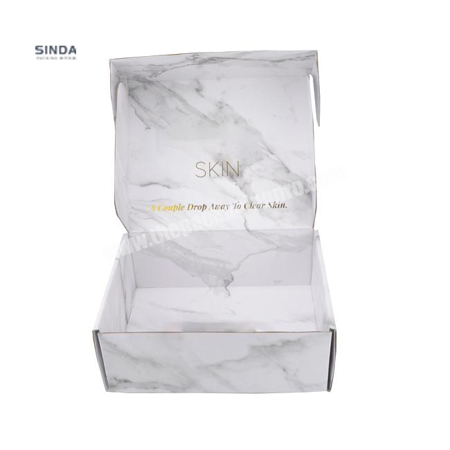 Custom logo  hot stamping  Shipping Packaging Marble Corrugated Paper  Mailer Boxes packaging