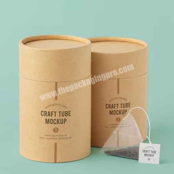 Custom logo Kraft round cylinder paper box packaging biodegradable cardboard tea tube
