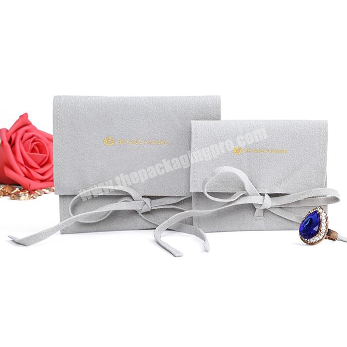 Custom logo Small Ornaments Bags Printing Flap Velvet Jewelry Pouches