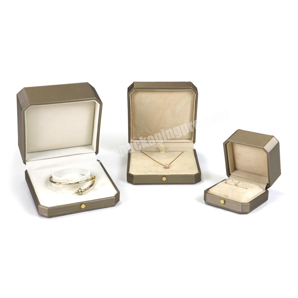 Custom logo box jewelry leather jewelry case gold necklace ring bracelet packaging box