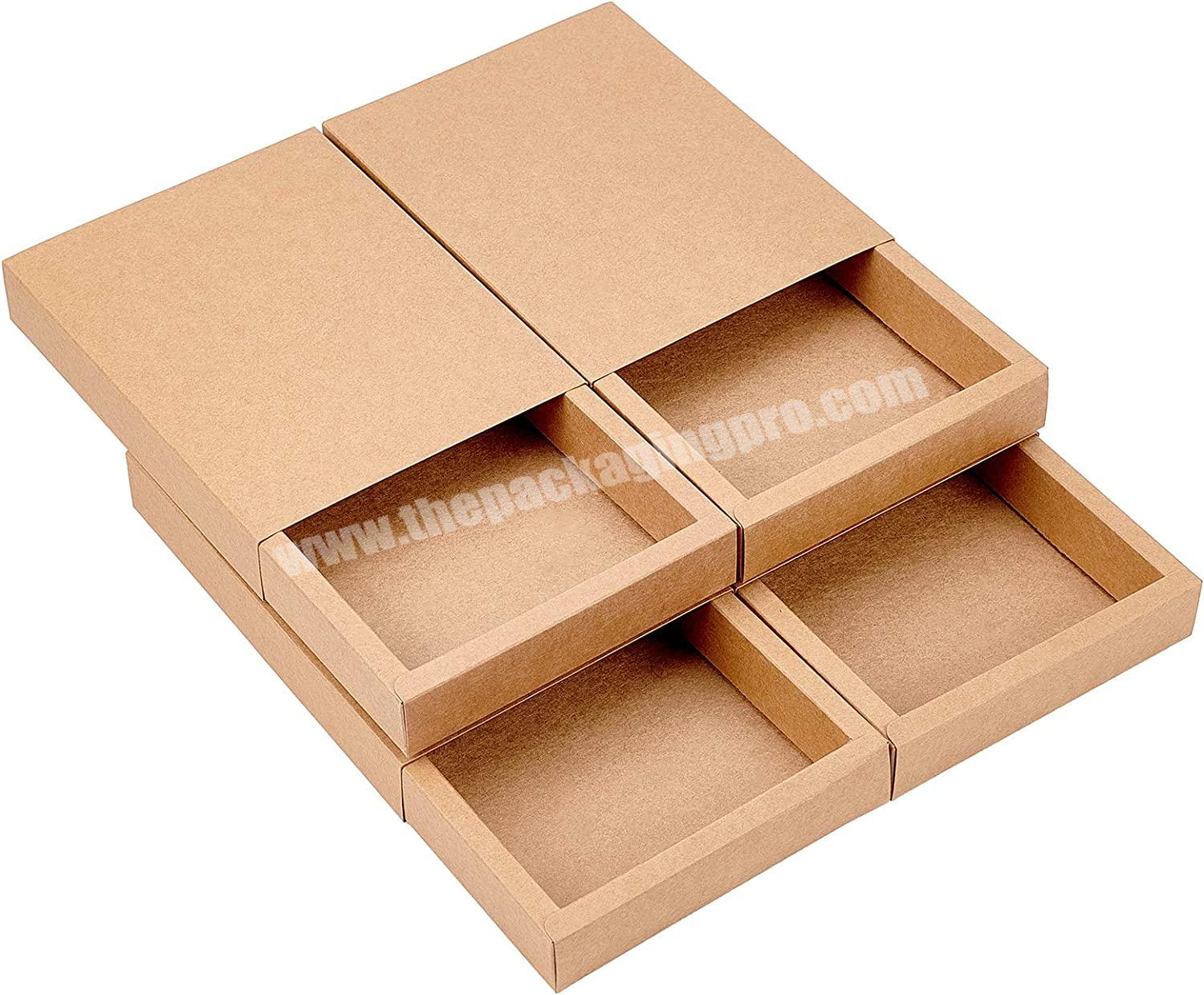 Custom logo fsc kraft paper drawer packaging boxes gift storage paper box for gift packaging