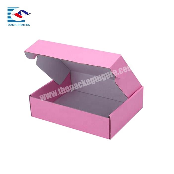 Custom logo garment pink corrugated shipping paper box