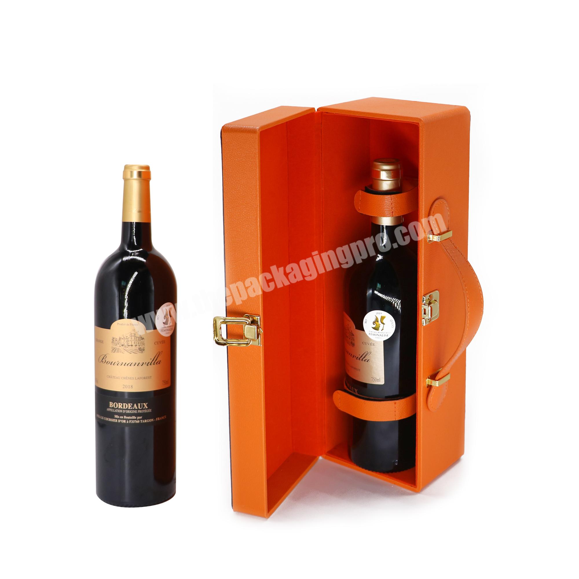 Custom logo leather wine boxes wholesale corrugated wine box wine packaging box