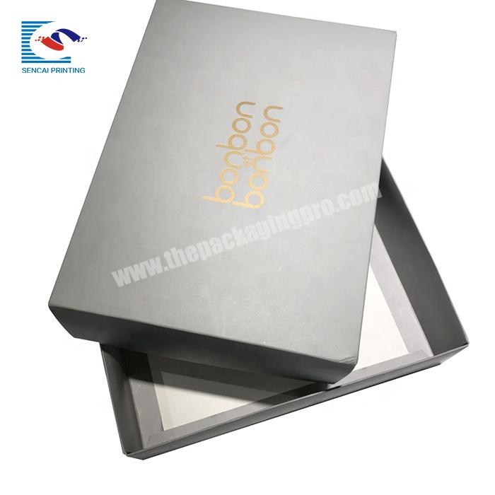 Custom logo printed costume, clothing and garment rigid paper box with lid