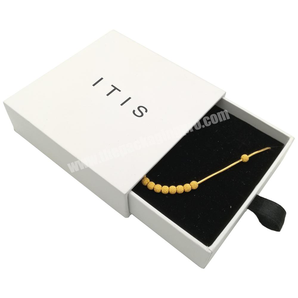 Custom logo printed luxury gift velvet paper packaging gift jewelry box