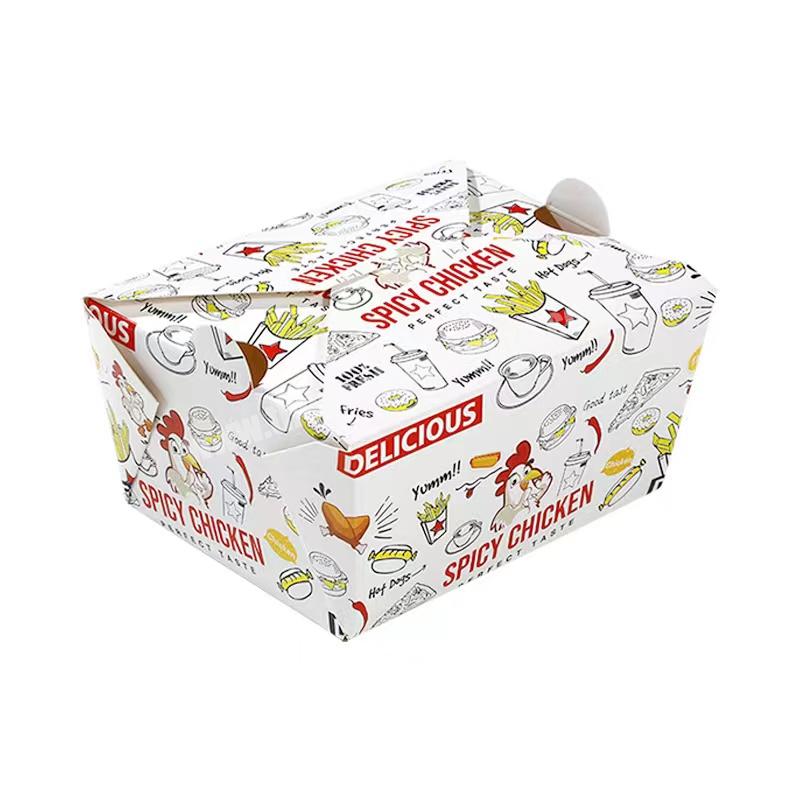 Custom logo printing design take away food paper box salad cake paper packages