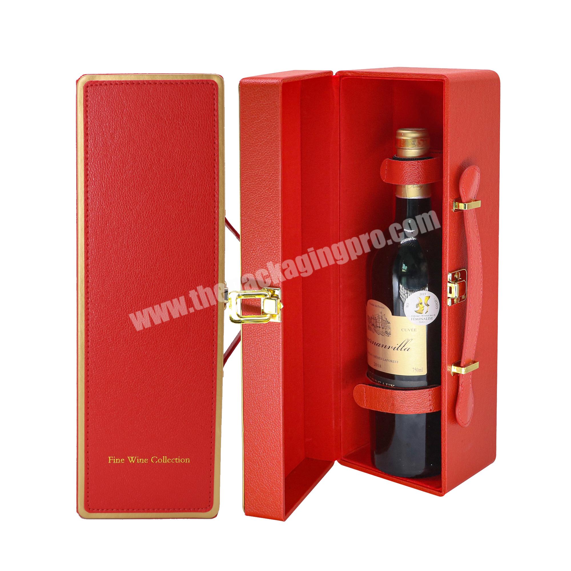 Custom logo single leather wine box luxury wine gift box wine box packaging