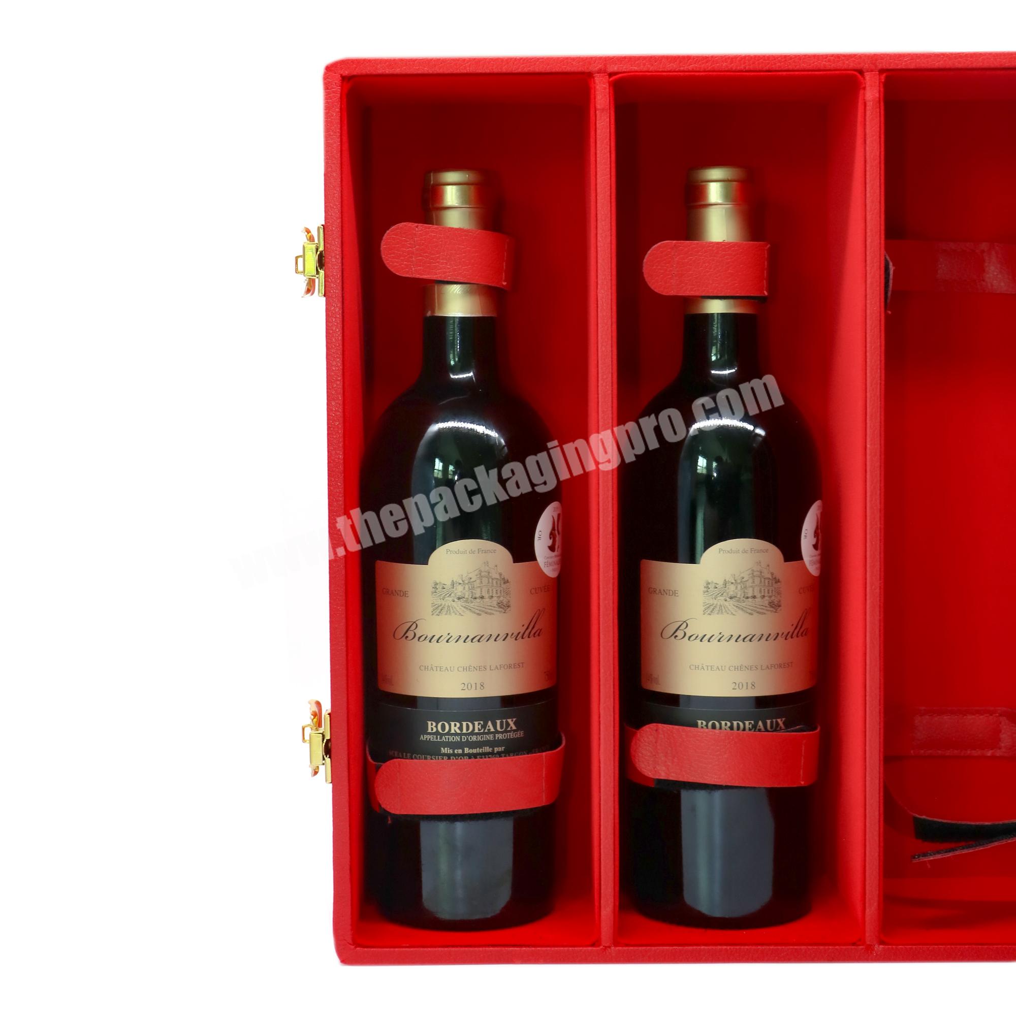 Custom logo wine luxury box wine gift box packaging leather 6 bottle wine box