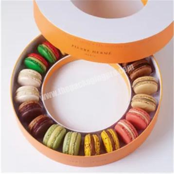 Custom luxury food packaging round Macaron gift box Macaron candy box