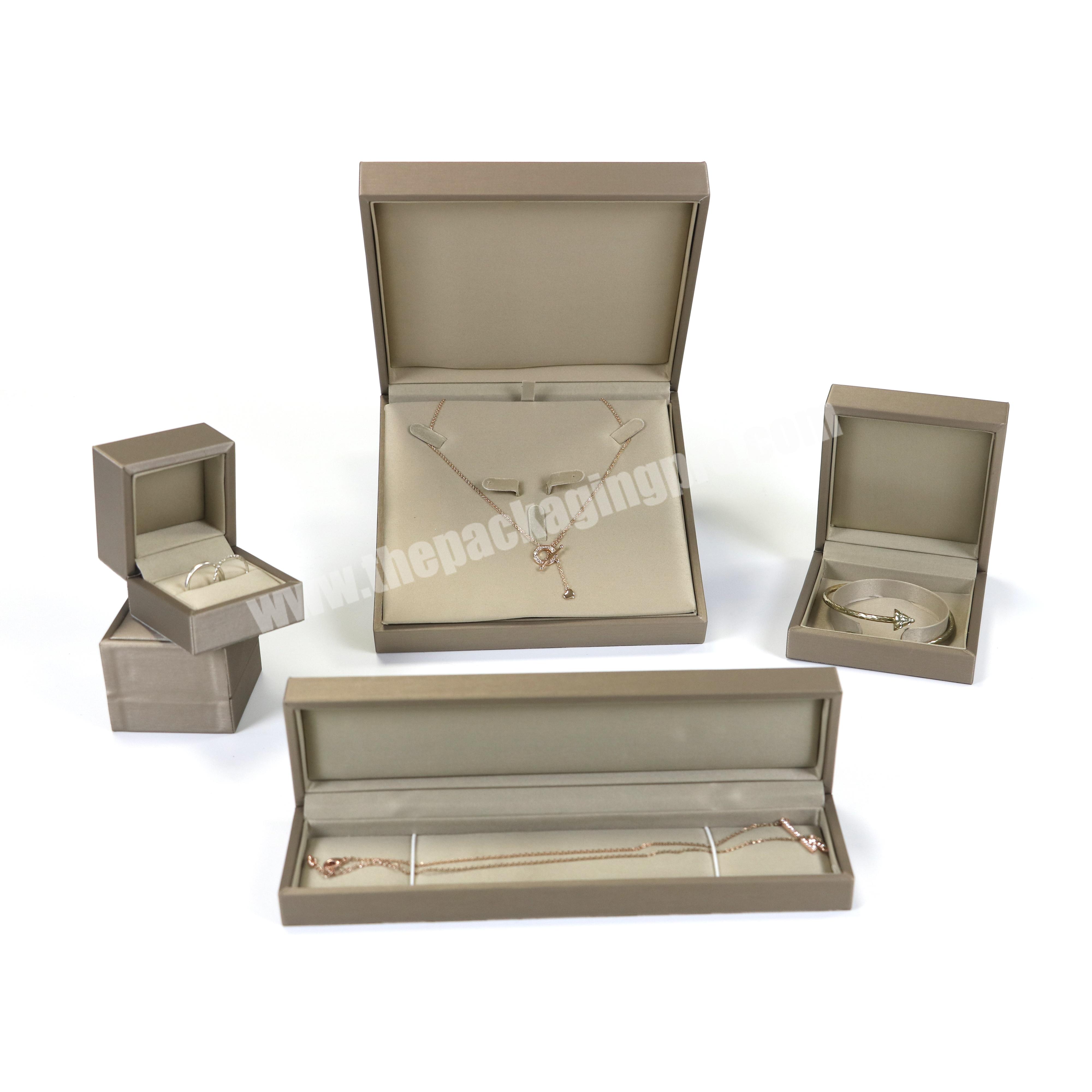 Custom luxury pu leather gift jewelry box necklace ring bracelet jewelry sets box