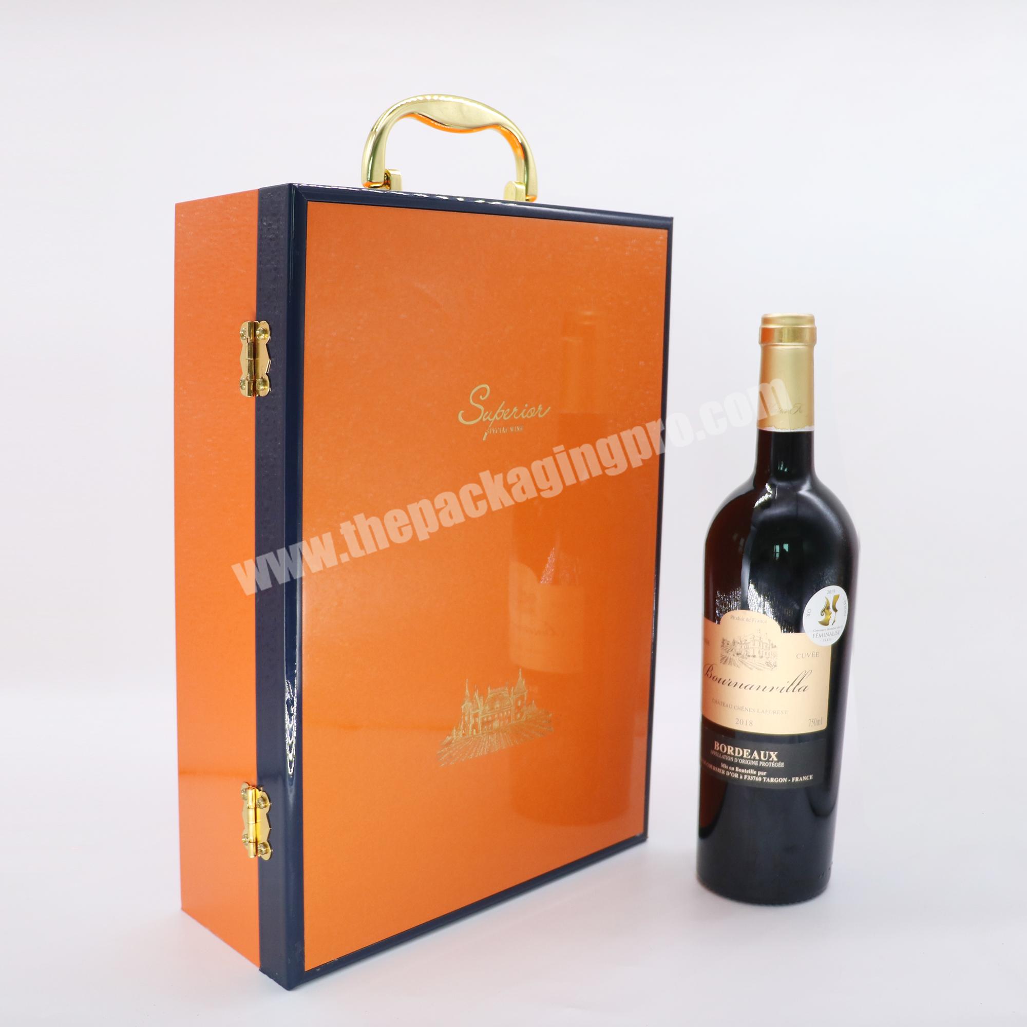 Custom luxury wine wood gift box 2 bottle wine wood box piano lacquer wine box