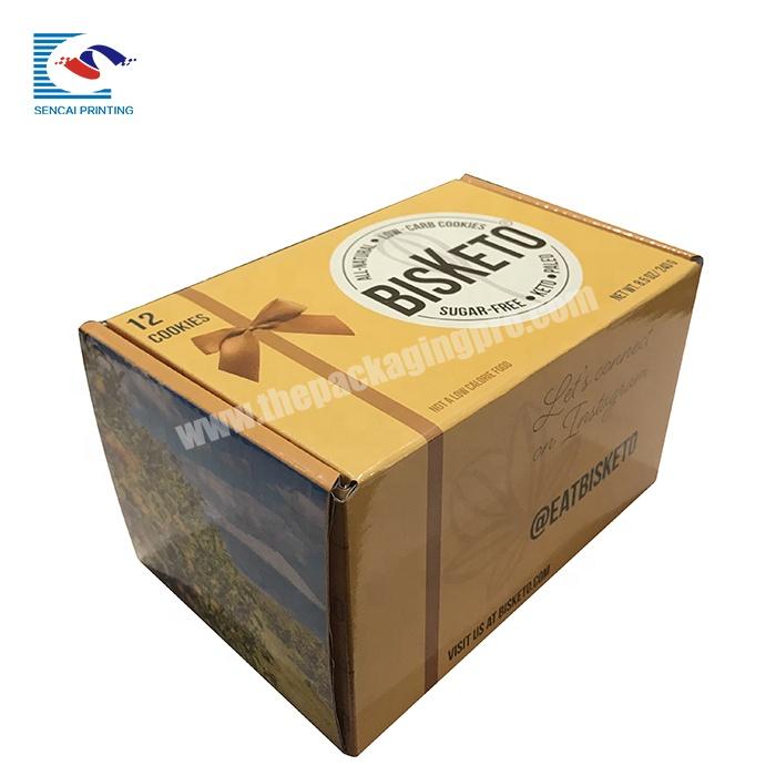 Custom made wholesale biscuits shipping cartons corrugated mailed box