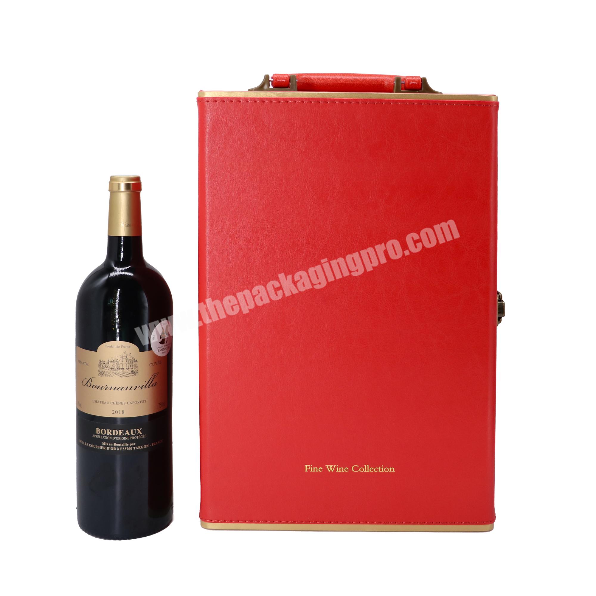 Custom paper packaging box for wine leatherette gift box wine wine packaging boxes