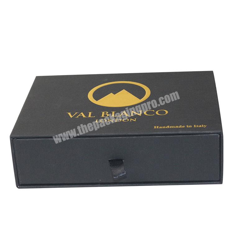 Custom personalized logo chic jewelry box drawer black gift box