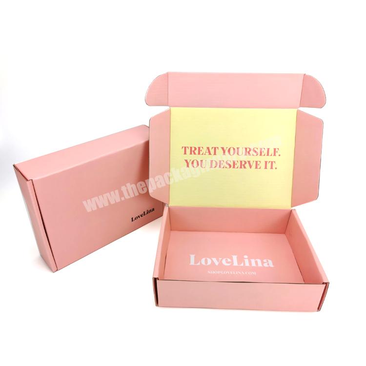 Custom printed Cardboard Cartons Pink Shipping Mailer Box Cosmetic Set Cosmetics Mailing Skin Care Corrugated Packaging Boxes