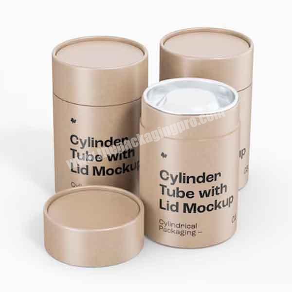 Custom printed logo biodegradable cardboard cylinder box food grade paper tube packaging for tea