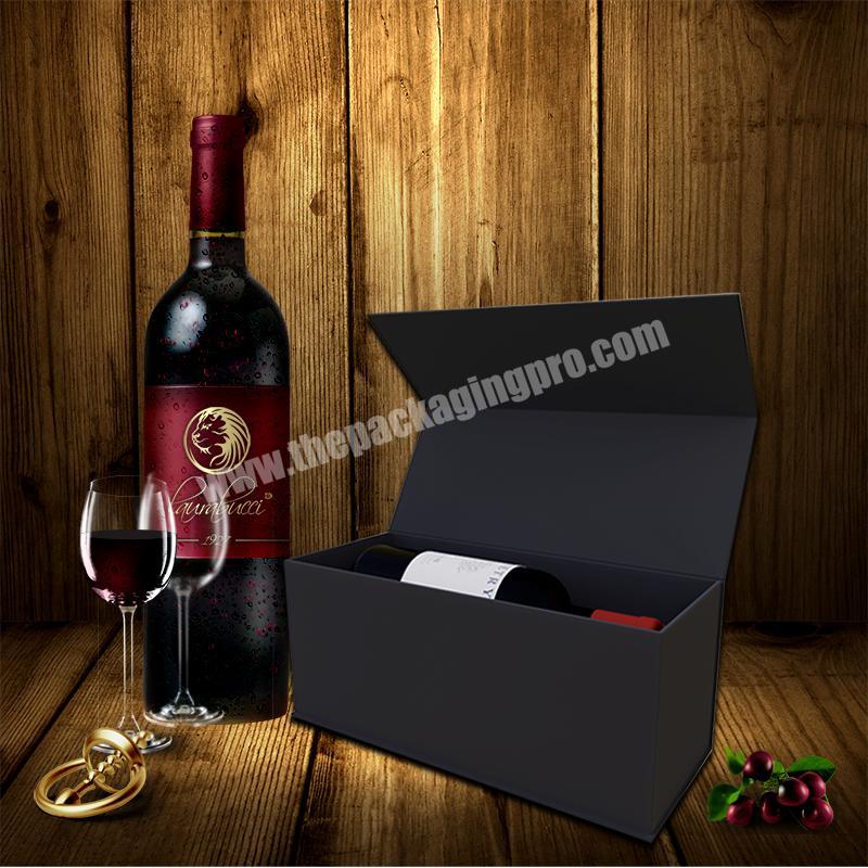 Custom printed luxury cardboard paper magnetic christmas party packaging champaign red wine box bottle wine set gift box