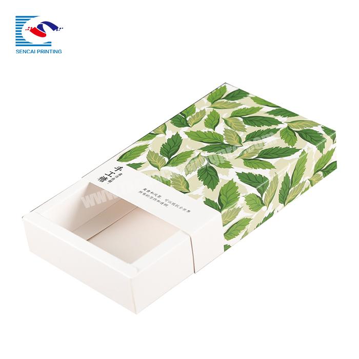 Custom printed soap drawer kraft paper box with string