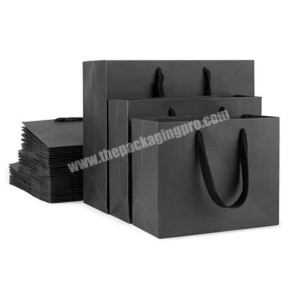 Custom printed your own logo black white brown kraft shopping paper lingerie boutique packaging bags with handles