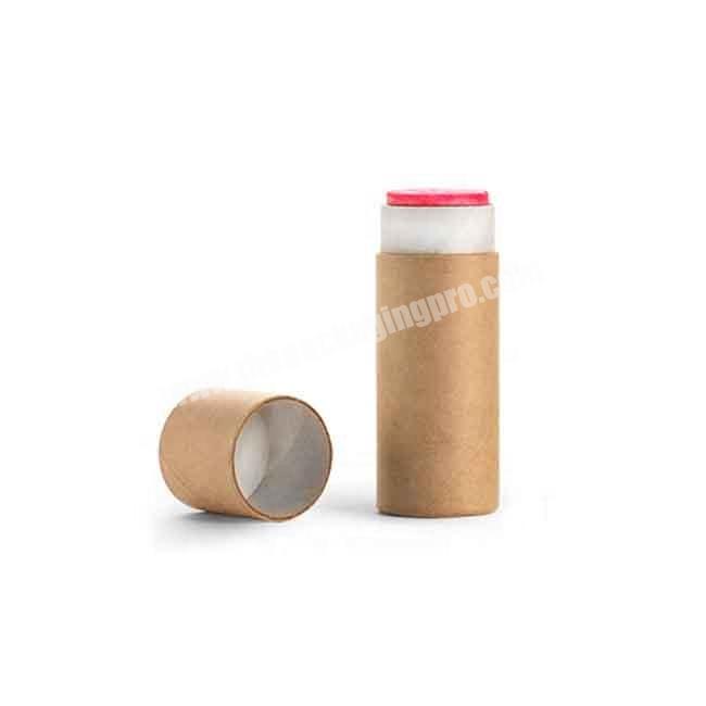 Custom printing eco friendly push up paper tube balm deodorant cardboard solid perfume sunscreen stick round cosmetic box
