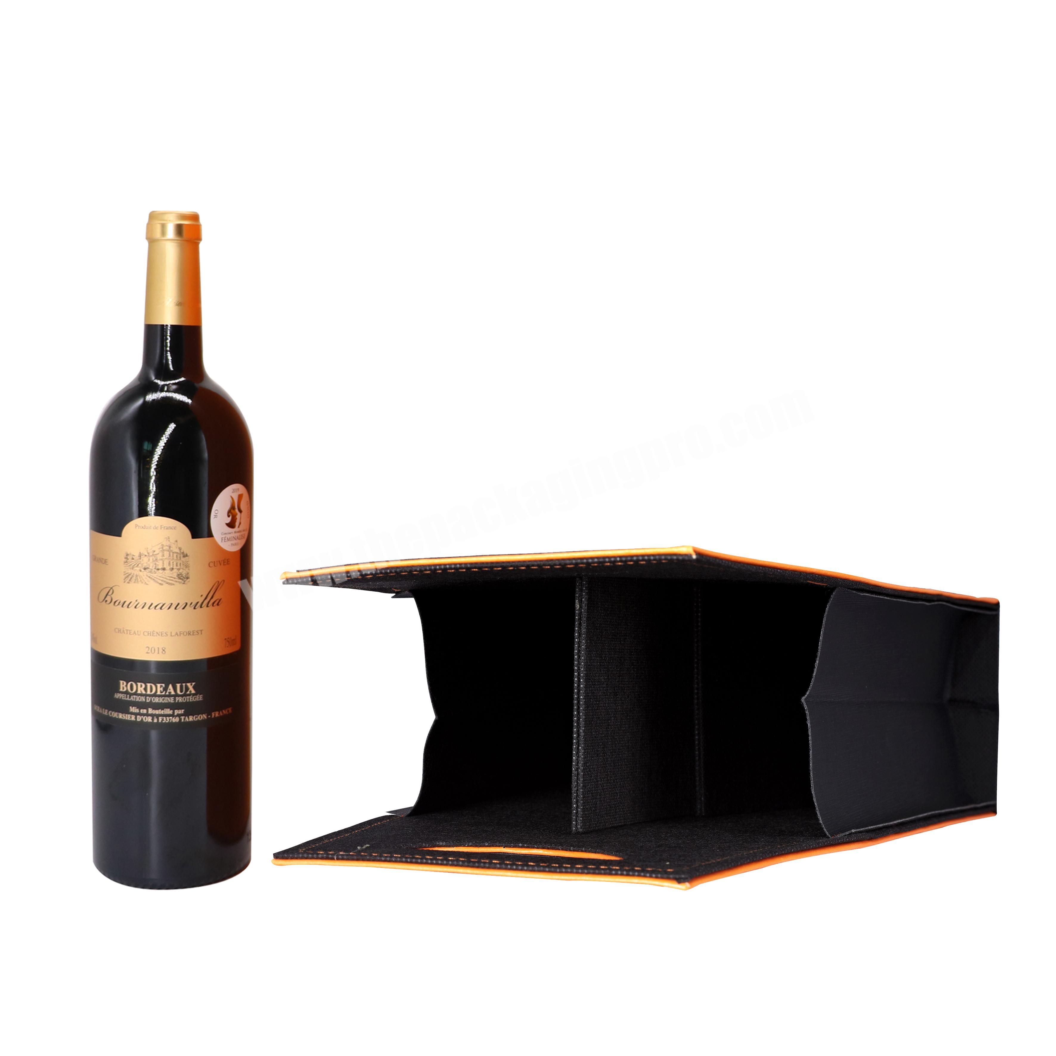 Custom red wine gift box fold double wine box high quality wholesale wine boxes