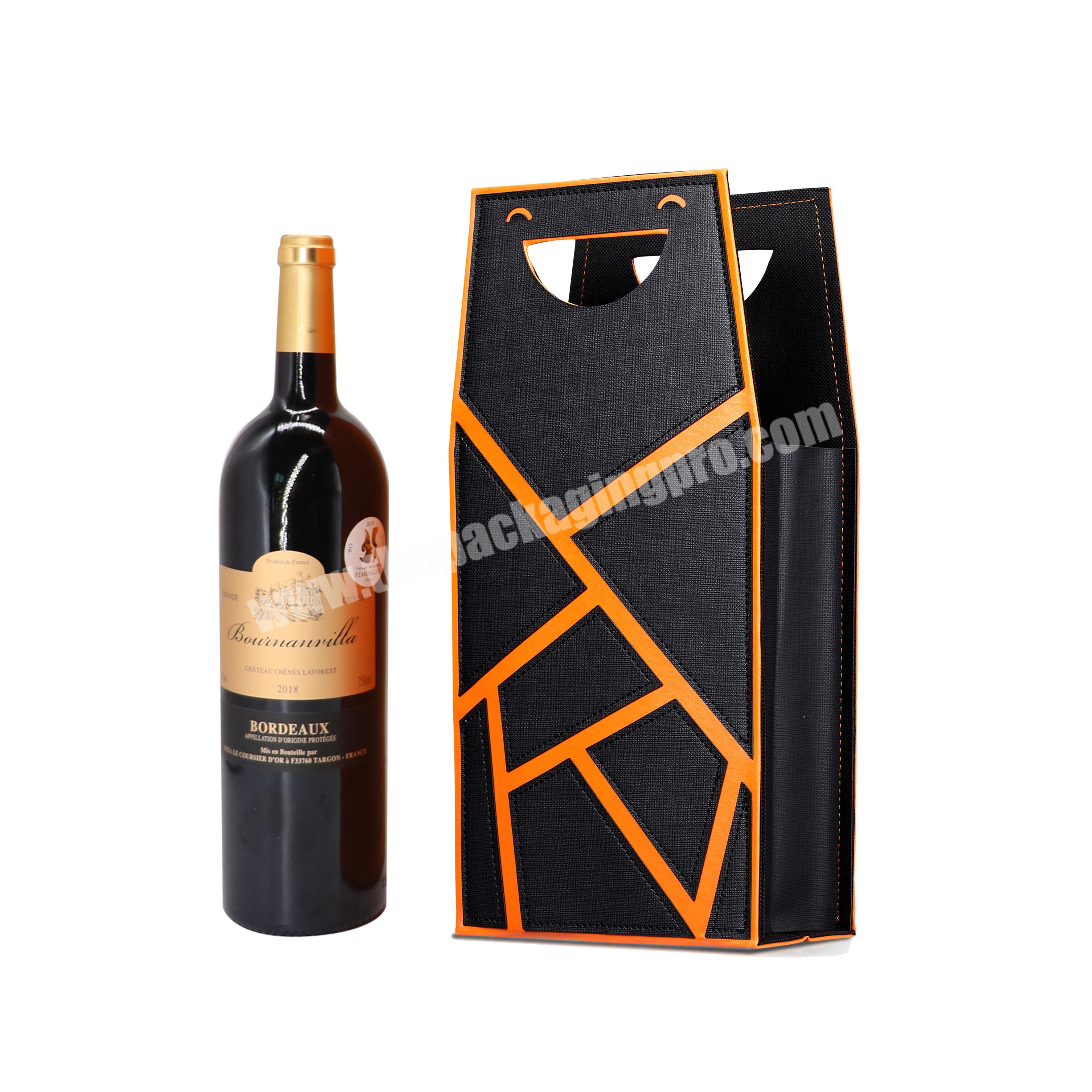 Custom red wine gift box fold double wine box high quality wholesale wine boxes
