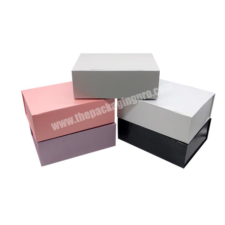 Custom wholesale pink candle set magnet folding paper packaging gift box with ribbon