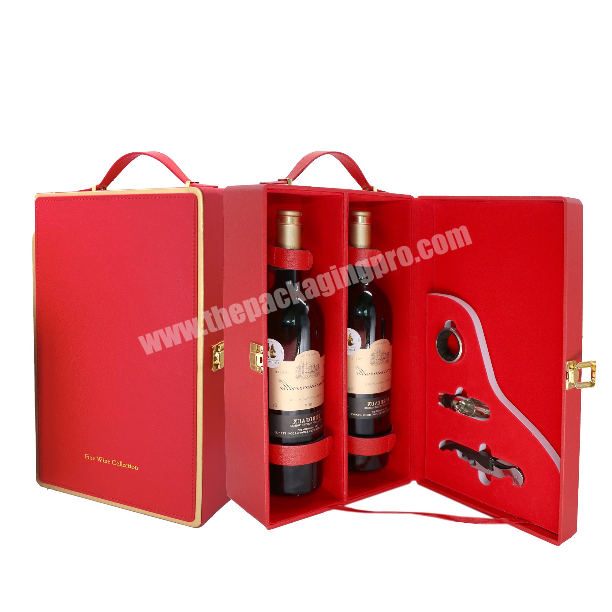 Custom wine box in leather wine bottle box packaging eco friendly packaging wine box