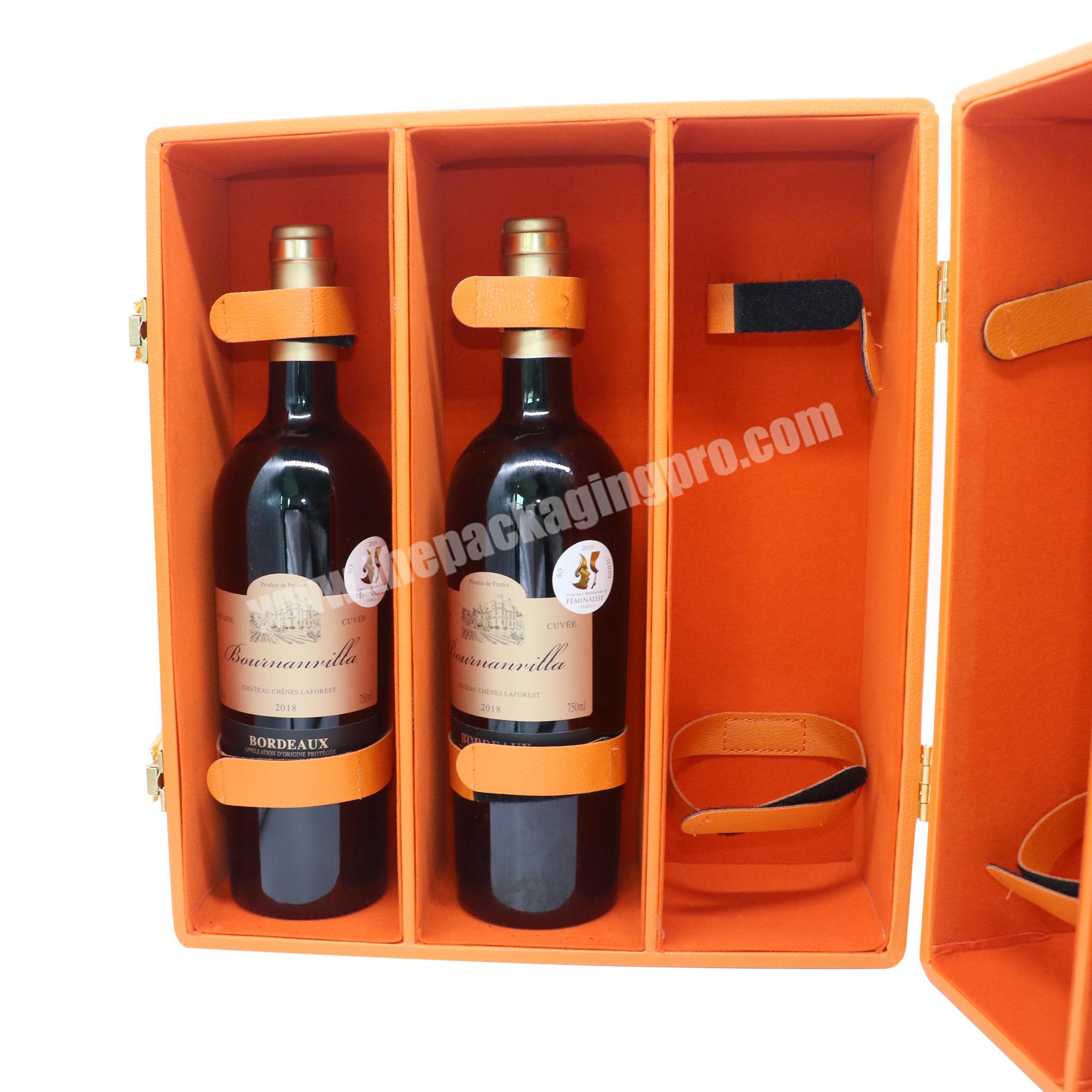 Custom wine carrier bag leather box 6 bottle wine box fashion luxury wine box