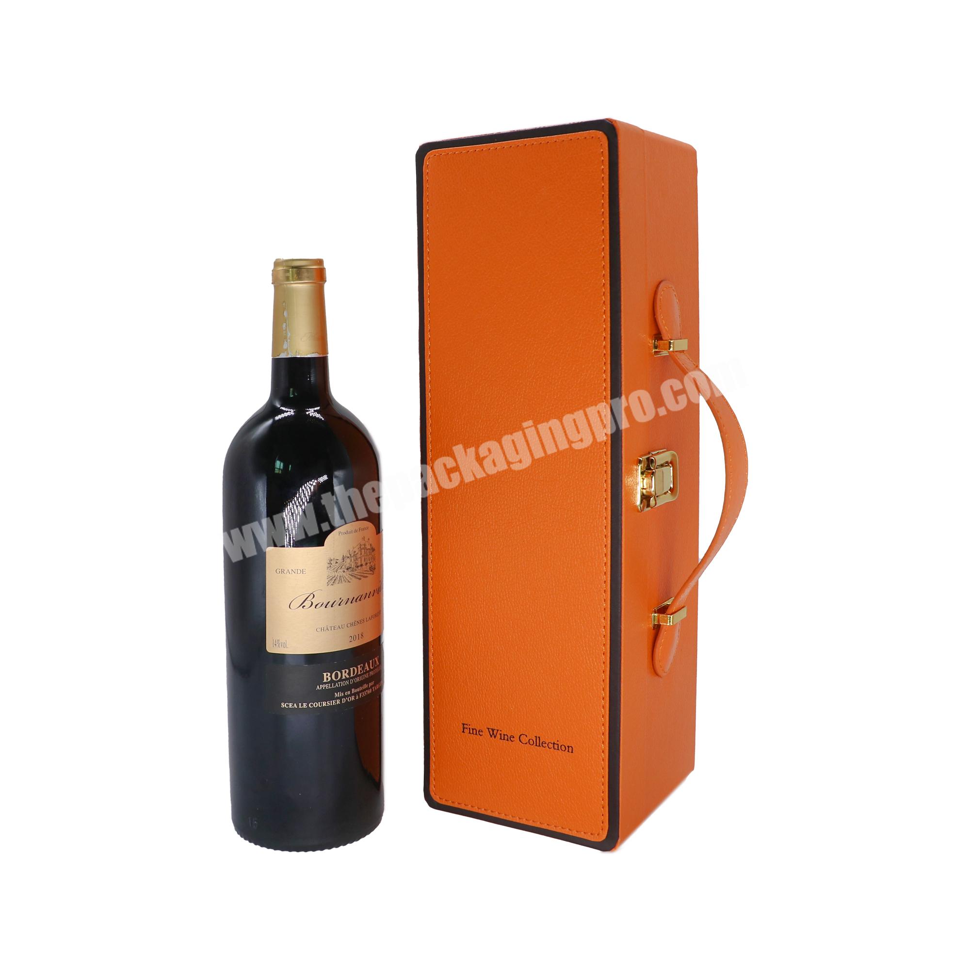 Custom wine wood box wholesale corrugated wine box with handle wine bottle box