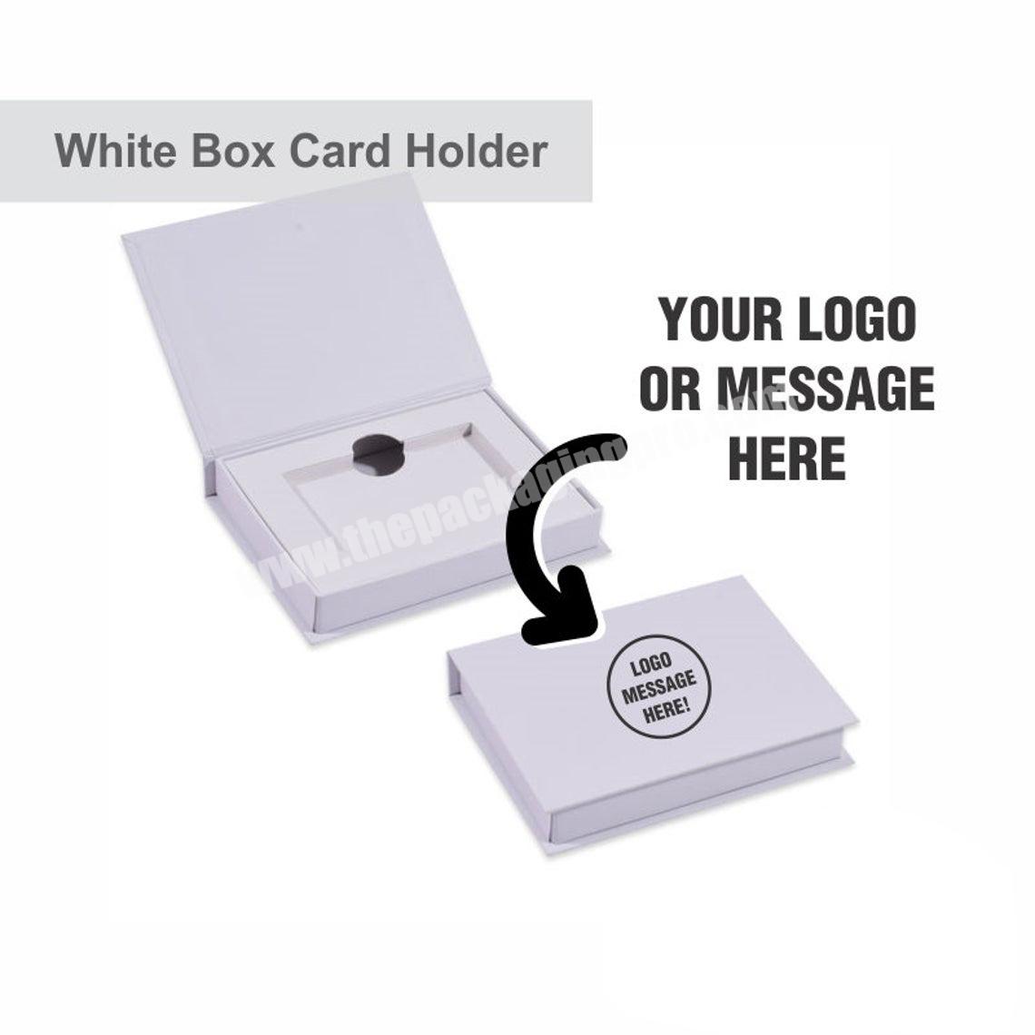 Customised Mini Packaging Empty White Paper Board Gift Credit Card Box Package Manufacturure