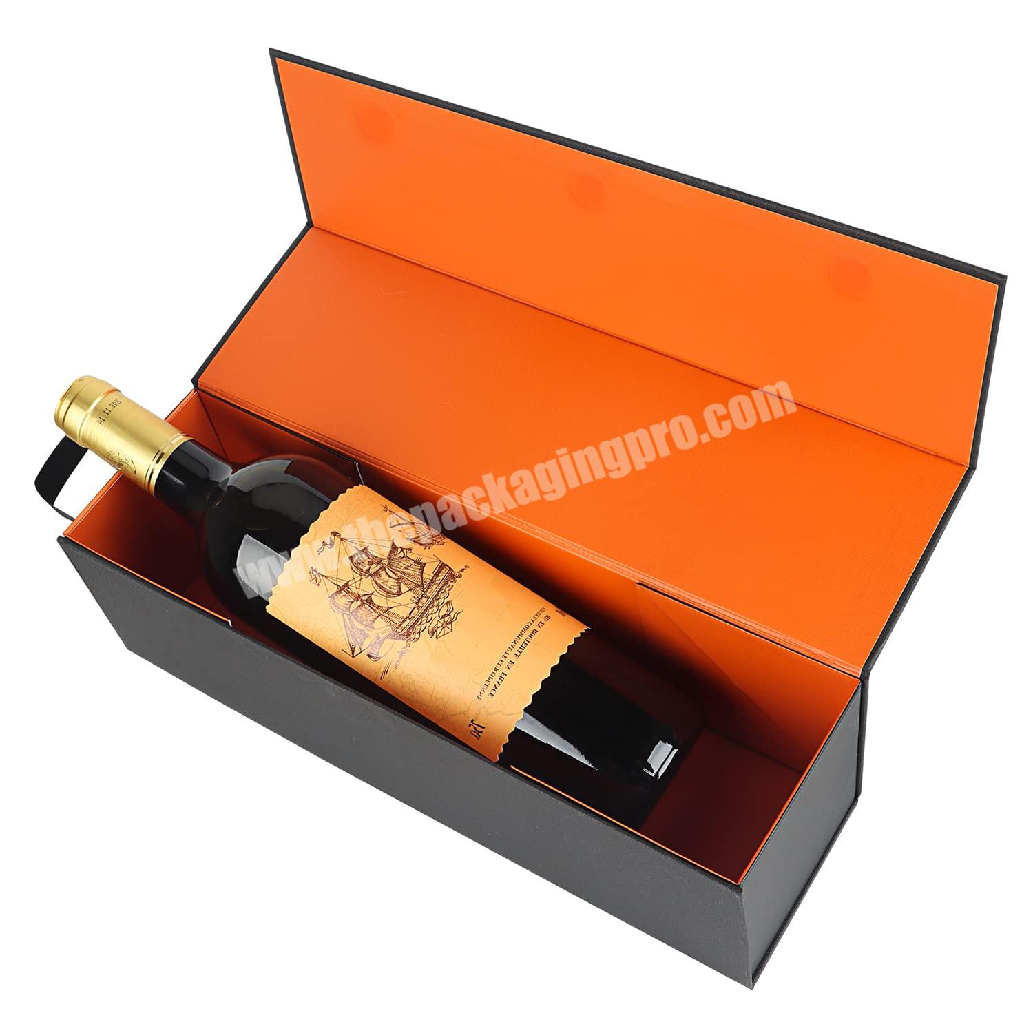 Customization Luxury Fancy Paper Packaging Wine Gift Box Wholesale Cardboard Foldable Magnetic Single Wine packaging Box