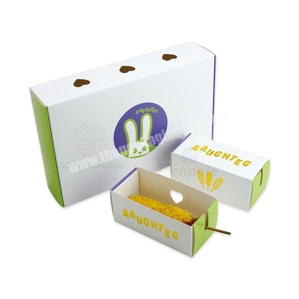 Customized Clamshell Disposable Food Packaging Food Grade Fast Food Burger Fry Chicken Hotdog French Fries To Go Box