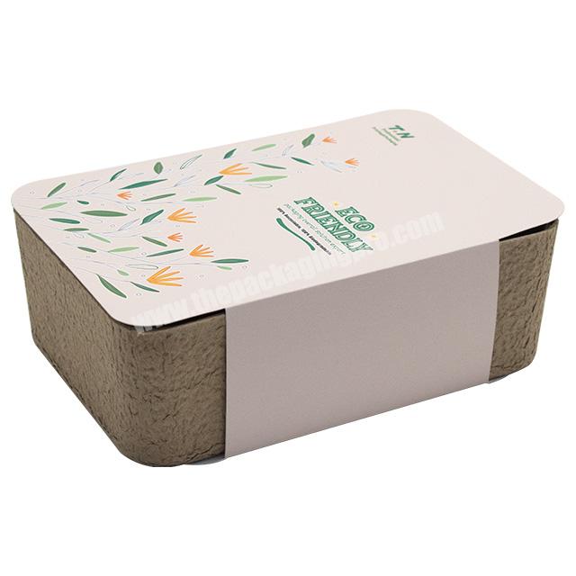 Customized Designs dry press Molded Pulp tray Packaging Recycled Paper Wet pressing Pulp Box tray with Outer Paper