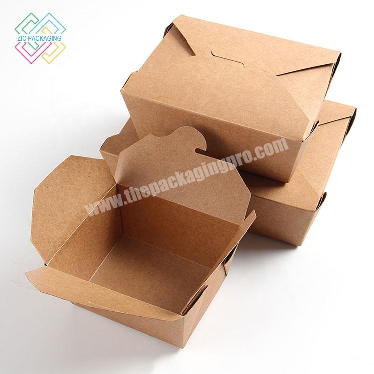 Customized Disposable Kraft Food Packaging Take Away Paper Lunch Packaging Box Fried Chicken Box