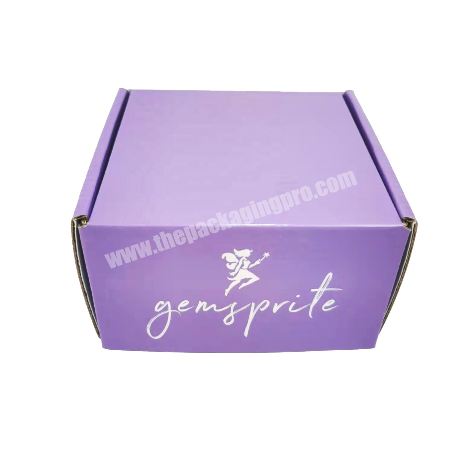 Customized Gloss Purple Corrugated Jewelry Boxes With Logo