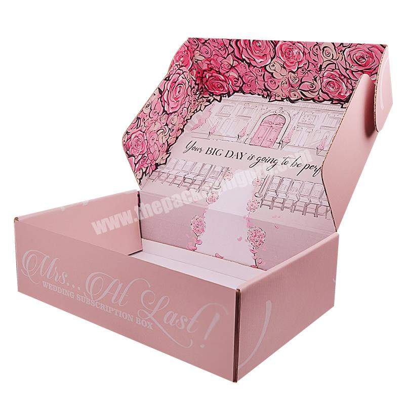 Customized Light Pink Wig Boxes Custom Logo Packaging Corrugated Box