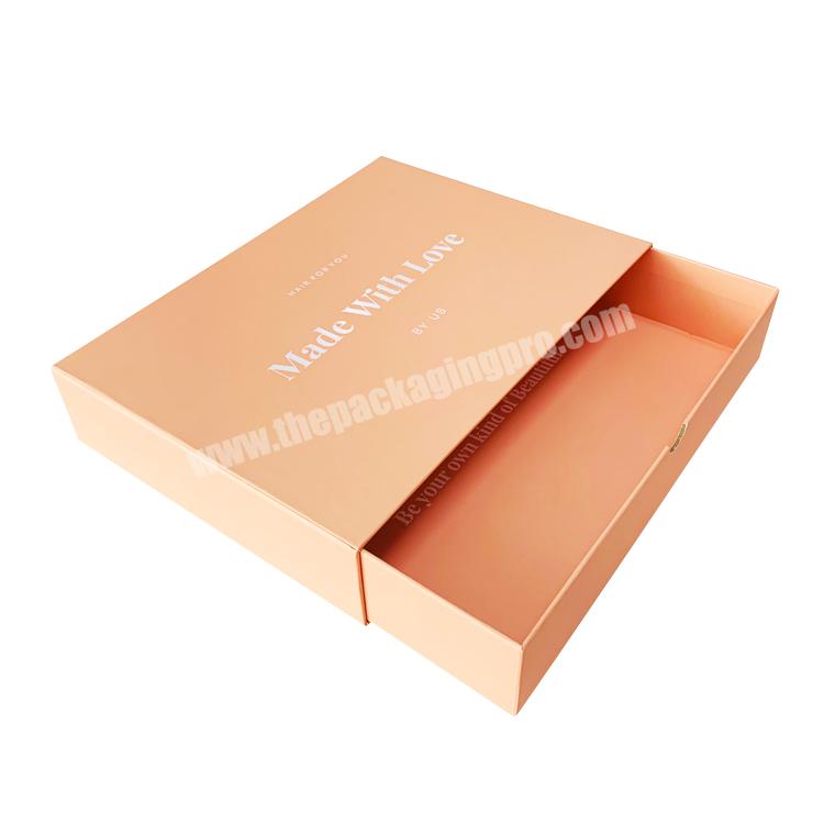 Customized Logo  Pink Gift Boxes Drawer Sliding Gift Boxes For T-shirt